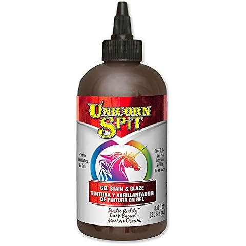 Unicorn SPiT Rustic Reality 5771012 Dark Brown Paint Water Based Gel Stain and Glaze 236ml Cover