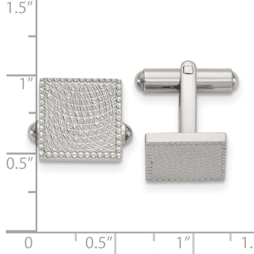 Mancuernillas cuadradas de acero inoxidable 12.96 mm para hombre miniatura 2