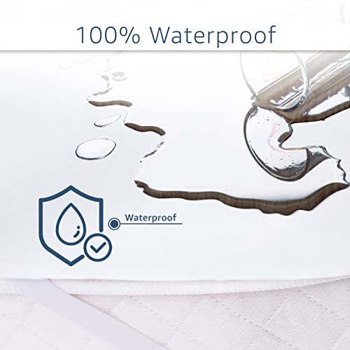 Amago - Mattress Protector with 100 Percent Cotton Front and PU Membrane Back, 180 x 200 cm - White - Image 3
