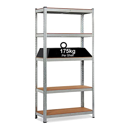 DENNY - 5 Tier Garage Shelving Units | 180 x 90 x 40 cm Storage Shelves | Shelving Units for Storage | Metal Shelving Unit | Heavy Duty Racking Shelving Unit Warehouse, Garage, Shed, and Workshop 6 DENNY - 5 Tier Garage Shelving Units | 180 x 90 x 40 cm Storage Shelves | Shelving Units for Storage | Metal Shelving Unit | Heavy Duty Racking Shelving Unit Warehouse, Garage, Shed, and Workshop - Image 6