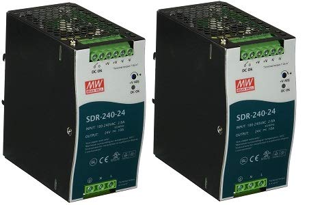 MEAN WELL SDR-240-24 AC to DC DIN-Rail Power Supply, 24V, 10 Amp, 240W, 1.5" - 2081086 (2)
