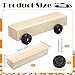 Pinkunn 9 Pcs/ 1 Sets Pinewood Car Kit Wooden Derby Race Cars, Includes 1 Pine Block, 4 Wheels, and 4 Metal Axle Pins for DIY Crafts Car Toys