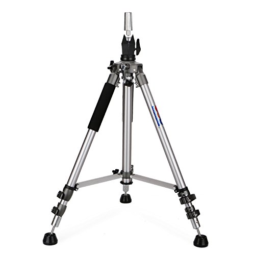 Hair Salon Metal Moving Tripod, Wig Head Manikin Head Adjustable Holder, Hairstyles Wig Mannequin Head Sturdy Stand with Carrying Case for Hairdressers