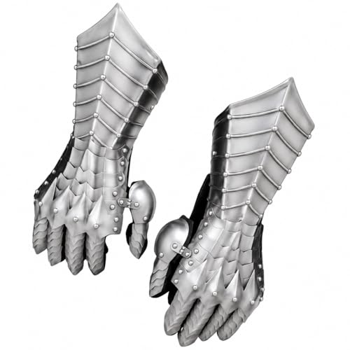 THOR INSTRUMENTS Medieval Knight Warrior Gothic Style Nazgul Gauntlets Functional Armor Silver...