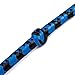 HADZAM Whip Made with Well Balanced Handle for Creating Sound Effects, 4, 6, 8 FT in 8 Plaits & 10FT in 12 Plaits with 5 Extra Crackers/Poppers in Multiple Color Option. (Blue Black, 10 FEET)