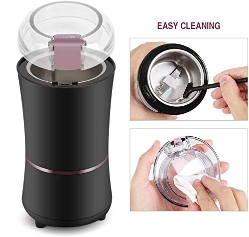 ywewsq Molinillo de café eléctrico, Molinillo de Cuchillas, máquina de molienda de Polvo de Acero Inoxidable para nueces… - Imagen 7