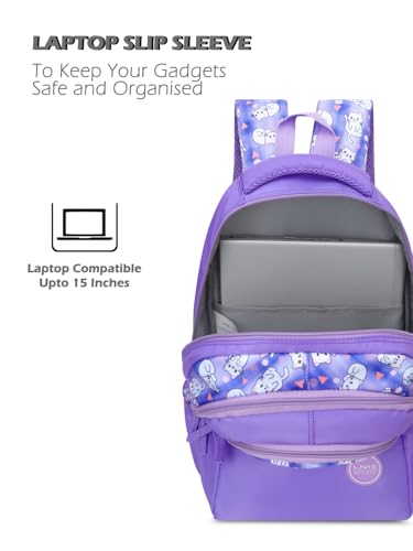 Image of Lavie Sport Whisker Backpack | 22 Liters | Rain Cover | Gift for Biys & Girls
