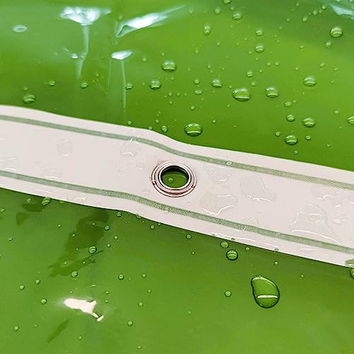 Image of Barossa Design Clear Green Long Shower Curtain Liner 78 inch Height - 3 Magnets & Waterproof Lightweight PEVA Shower Liner for Bath Tub, PVC Free, Metal Grommets, Clear Green, 72x78