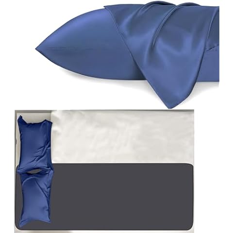 Grounding Therapy Mat(27'' * 71'') Set + 1 Copper Infused Pillowcase(Blue) Grounding Mattress Cover Pad Anti- Aging, Beauty Face, Grounding Sheets for Better Sleep, Relieve Pain Cover