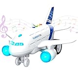 Kids Airplane Toy with LED Lights & Music Sounds, Electric Aircraft Toy for Toddlers Boys Girls Age 3 4 5 6, Birthday for Kids Who Love Aviation