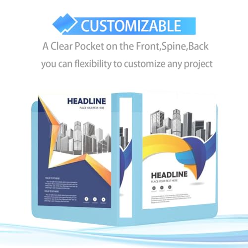 Image of 0.5 Inch 3 Ring Binder, Round Ring,with 2 Interior Pockets,Holds 150 Sheets Letter Size Paper,PVC Free, Assorted Colors 6 Pack