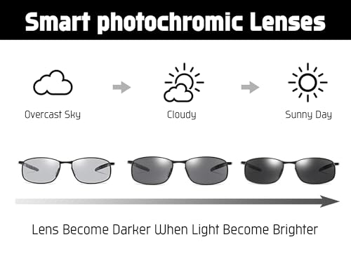 FEISEDY Classic Polarized Photochromic Sunglasses Driving Photosensitive Glasses B24444