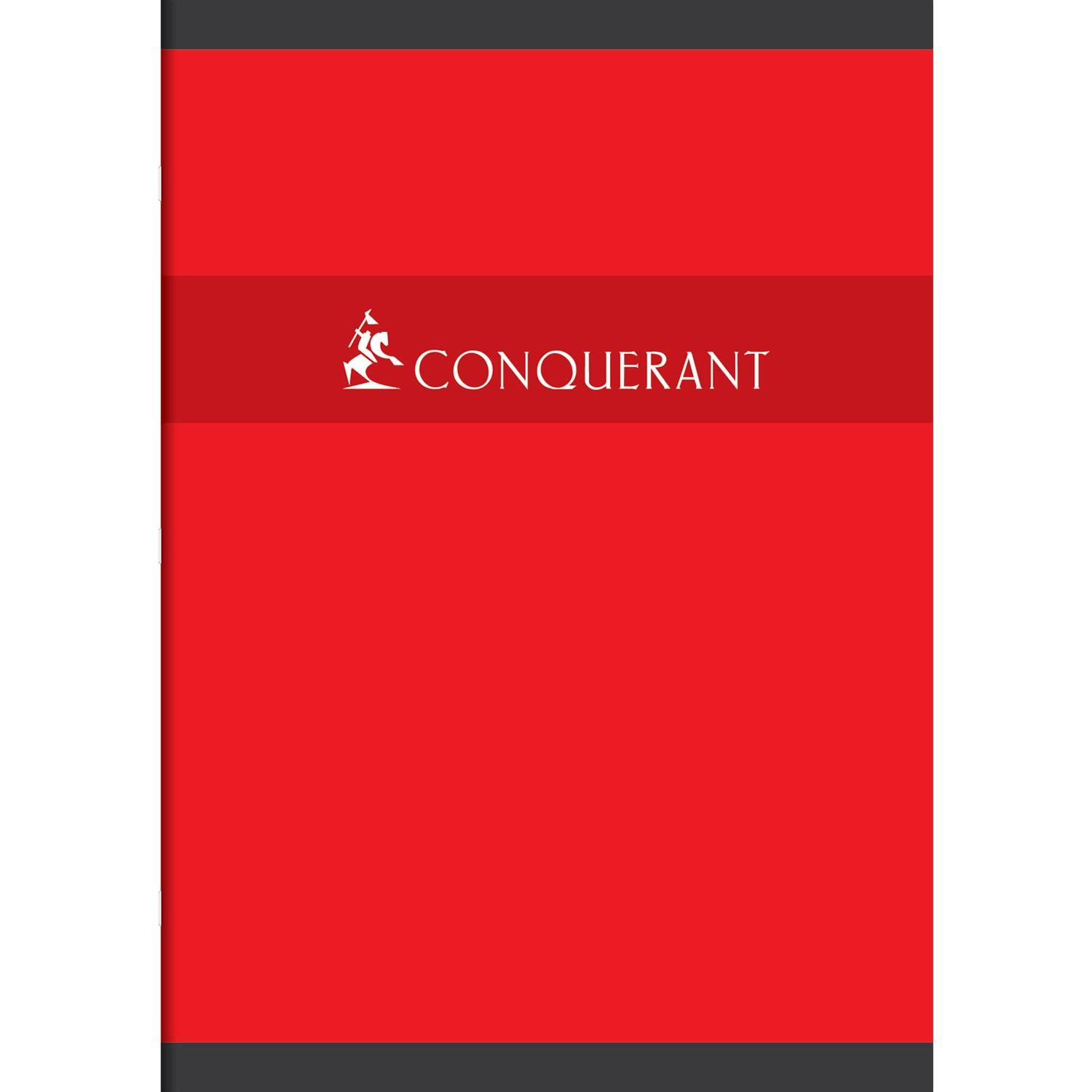 CONQUERANT Lot de 10 Cahiers A4 192 Pages 70g Petits Carreaux Coloris aléatoires