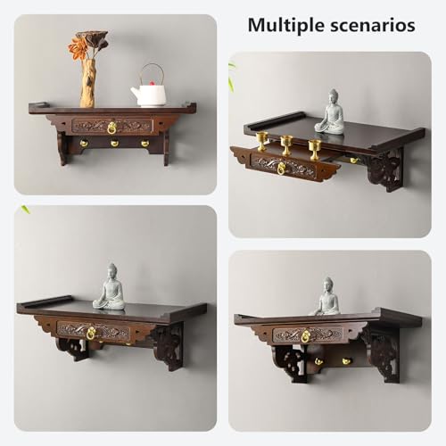 Mesa altar personal budista de madera para rituales espirituales y oraciones 4