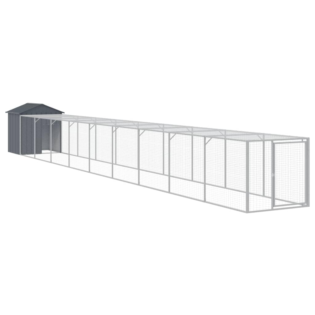 Jaula para pollos con caño antracita 117 x 1017 x 123 cm acero galvanizado jaula para gallinas pequeños animales gallinas conejos gansos palomas y codornices