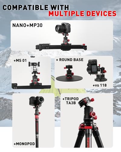 Image of IFOOTAGE Tripod Head MP30, Dual 360 Panoromic Shooting Tripod Ball Head, 22 lbs Supporting Ball Head Mount, Professional Aluminum Ball Head for Tripod, Monopod, Slider, DSLR Camera, Komodo MP30