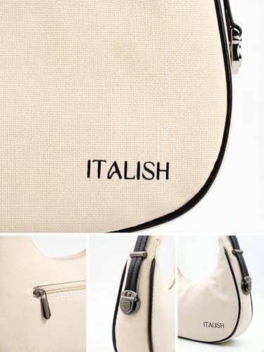 Image of ITALISH Crescent Sling Bag for Woman with Zipper Half Moon Crossbody Purse for Everyday Use | Lightweight