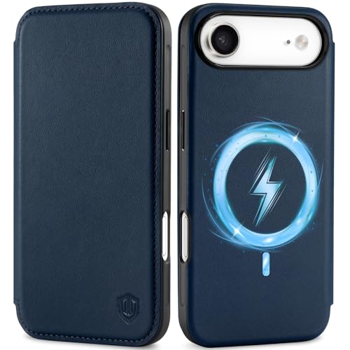 Coque iPhone Air 6,5" en cuir véritable premium marine Shieldon
