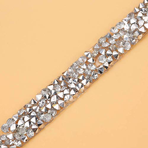 10 yarde 10 mm strass nastro argento plastica