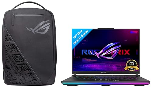 Image of ASUS ROG Strix Scar 16 (2023), Intel Core i9 13th Gen, 16 inch (40.64 cm) Mini-LED QHD+ 240Hz /3ms, 12GB RTX 4080, (32GB RAM /1TB SSD), G634JZ-NM057WS + ROG BP1501 Gaming Bag (Black)