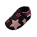Mejale Weiche Sohle Leder Babyschuhe Lauflernschuhe Krabbelschuhe Kleinkind Kinderschuhe Hausschuhe Karikatur Sterne(schwarz, 21/22 EU Weit (6-12 Monate))