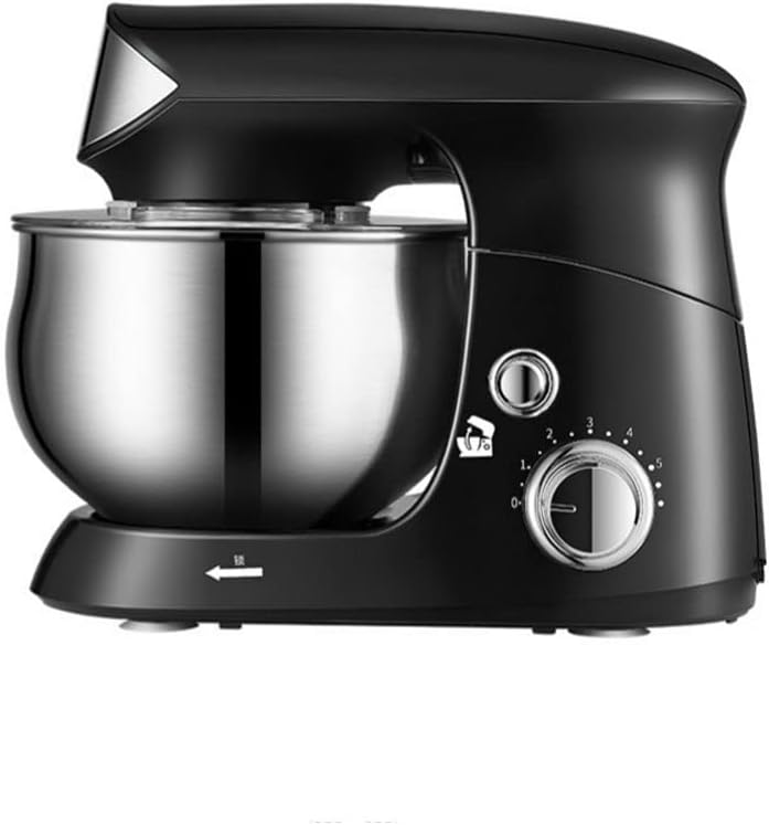 Electric Mixer for Everyday Use 6 Speed Stand Mixer with 3.5L Stainless Steel Mixing Bowl Dough Hooks Mixer Beaters for Frosting Meringues More (Color : Black)
