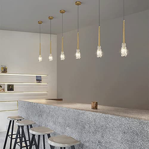 Mini lámpara colgante de cristal con detalles de latón y diseño elegante de suspensión minimalista 3