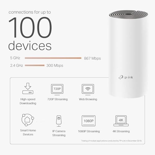 Image of TP-Link Deco E4 Whole Home Mesh Wi-Fi System, Seamless Roaming and Speedy (AC1200) for Large Home, Work with Amazon Echo /Alexa, Router and WiFi Booster Replacement, Parent Control Router, Pack of 3