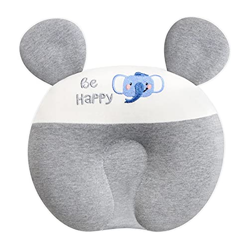 Baby Pillow for Newborn Prevent Flat Head , Infant Pillow Gift for Boy and Girlâ€”Cute Elephant Design , Flat Head Baby Pillow , Baby Registry Search , Newborn Essentials Must Haves (from 0+)