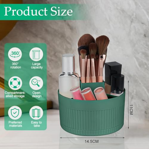 LOPHE 360° Rotating Makeup Organiser, 5-Compartment Dustproof Cosmetic Storage with Skincare Organiser - Image 2
