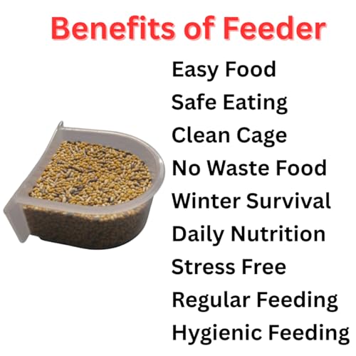 Image of Bird Cage Feeder & Drinker (1 Pair) | Durable Plastic Food & Water Dispenser | Safe & Bird-Friendly Design Plastic | Wild Birds feeders Bird Budgies Food Cage