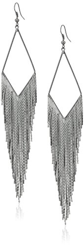 GUESS  Basic  Hematite Fringe Linear Drop Earrings
