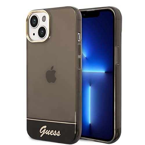 Guess GUHCP14MHGCOK Coque de Protection Rigide Transparente pour iPhone 14 Plus 6,7" Noir/Noir