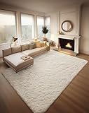 Ophanie 8x10 Area Rugs for Living Room, Upgrade Non-Slip Fluffy Soft Large Shag Bedroom Carpet, Ivory Big Indoor Thick Nursery Rug, Carpets for Boy and Girls Room Dorm Home Decor Aesthetic