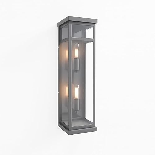 LEDMyplace Outdoor Sconce Light - 40W Rectangular Black Outdoor Wall