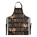 Estantería de textura Mysterious Library Chef Delantal para hombre Cocina Ajustable 88x68cm Delantal de cocina para hombre Delantales de barbacoa con gotas de agua para hombres para hombres mujeres