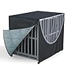 MDHAO Dog Crate Cover 38" - Waterproof Winter Cover with Fleece Lining, 900D Oxford Fabric, Black