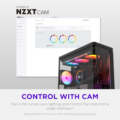 Image of NZXT F420 RGB - 420mm Single-Frame PWM RGB Fan - Black
