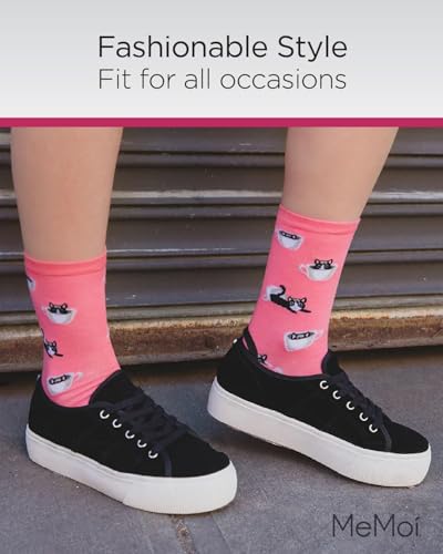 MeMoi Cup o' Cats Rayan Blend Crew Socks4