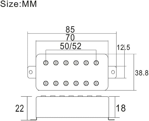 Miniatura 5 de Shengsui Humbucker Pastillas de doble bobina para cuello y puente para piezas de guitarra eléctrica estilo LP, pastillas de puente cromado