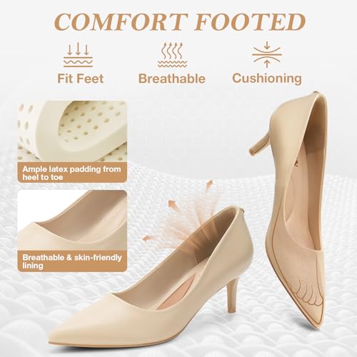 ZURIN Women's Pointed Toe Comfortable Stiletto Heels Closed Toe Dress Pumps Shoes for Wedding Work Office Business3