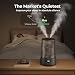 Homvana Humidifiers for Bedroom Home, 3.6L Cool Mist Top-Fill 34H Super Long Time, Quiet 23dB, Baby Humidifier, Oil Diffuser for Large Room, House, Plant, Nursery, Office, BPA FREE, Ultrasonic (Black)