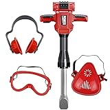 TeganPlay Kids Jackhammer Toy Drill | Toddler Construction Tools and Equipments | Includes Mask Safety Goggles and Earmuffs