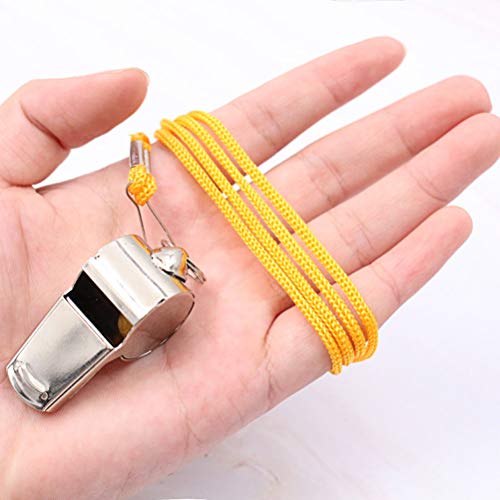 Apito de Aço Inoxidável com Cordão de Aço Inoxidável com Assobio de árbitro Esportivo NUOBESTY para