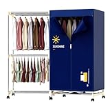 Portable Clothes Dryer, 1000W Portable Dryer Double Layers Portable Dryers for Laundry Stainless Steel Drying Machine Clothes Dryer for Apartments Home Dorms RVs with Timer and Fabric Cover CHOCHOYAH