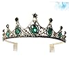 ARTSEWPLY Couronne de Mariée Vert et Doré Peigne Coiffure Chic pour Cérémonie Accessoire Cheveux Femme pour Mariage et Fête #4