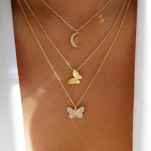 43 Stück Gold Schmuckset für Mädchen und Damen, mit 3 Halsketten, 12 Armbändern, 10 Ringen, 6 Paar Ohrringen, 12 Ear Cuff Ohrklemme Ohrringe, Ideal für Valentinstag, Geburtstag und Muttertag – Bild 8