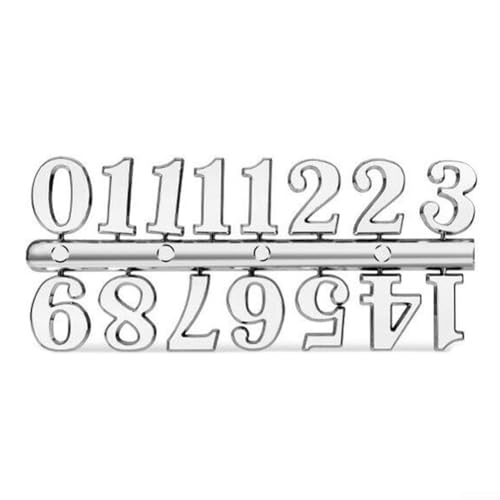 Set di numeri di ricambio per orologio da parete fai da te con numeri romani e arabi, compatibile con meccanismi di orologio al quarzo (argento arabo)