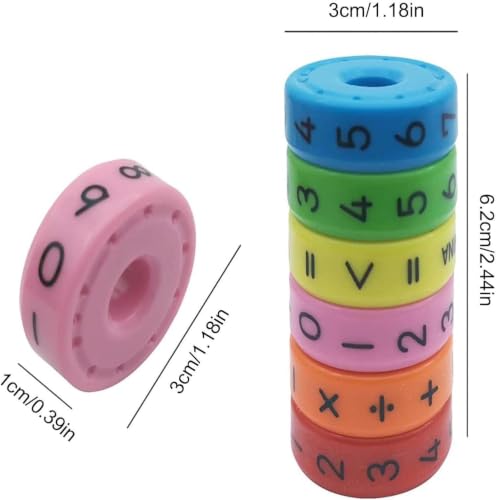 Image of Magnetic Arithmetic Learning Toy for Kids Ages 7-10, Colorful Rotating Maths Puzzle Game for Addition, Subtraction, Multiplication and Division Practice at Home or School