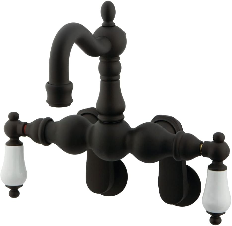 Kingston Brass CC1083T8 Vintage Adjustable Center Wall Mount Tub Faucet, Brushed Nickel